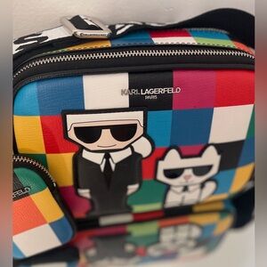 Karl Lagerfeld Paris Maybelle Multicolor Crossbody Camera Bag Handbag New***